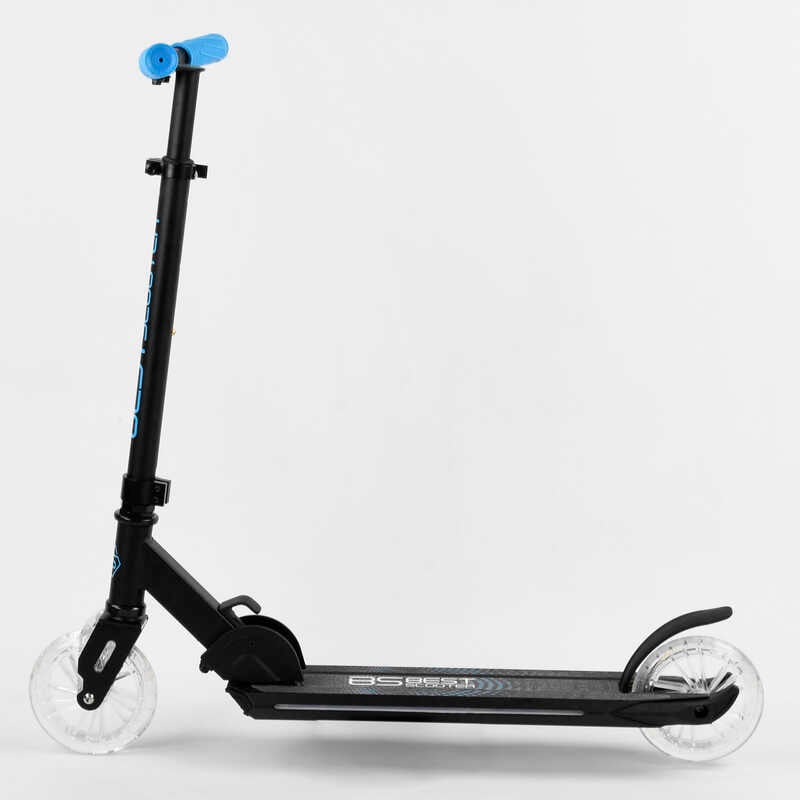 Самокат двухколесный "Best Scooter" 33095 (2) колеса PU, d переднего колеса 145мм, диски колес, дека, вилка СО СВЕТОМ, в коробке
