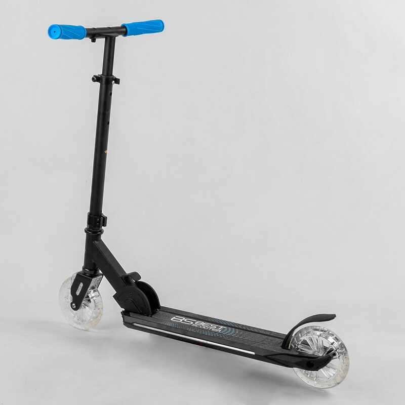 Самокат двухколесный "Best Scooter" 33095 (2) колеса PU, d переднего колеса 145мм, диски колес, дека, вилка СО СВЕТОМ, в коробке