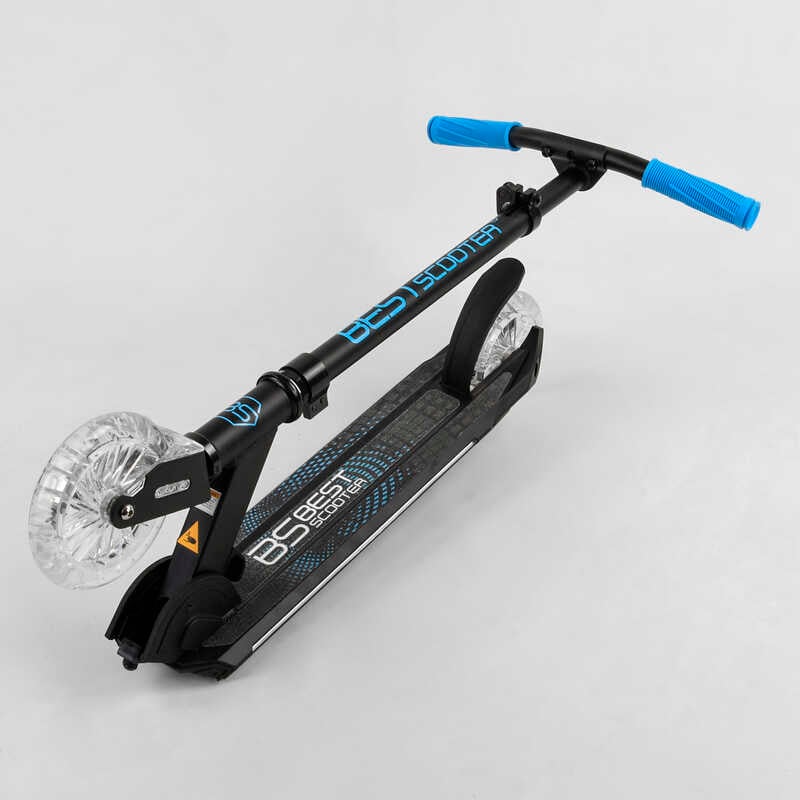 Самокат двухколесный "Best Scooter" 33095 (2) колеса PU, d переднего колеса 145мм, диски колес, дека, вилка СО СВЕТОМ, в коробке