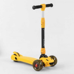 Самокат трехколесный, колеса со светом, Best Scooter MAXI CR-62111 желтый