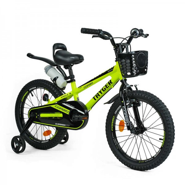 Дитячий велосипед 16 дюймів для хлопчика 5-7 років CORSO TAYGER TG-17896 зелений