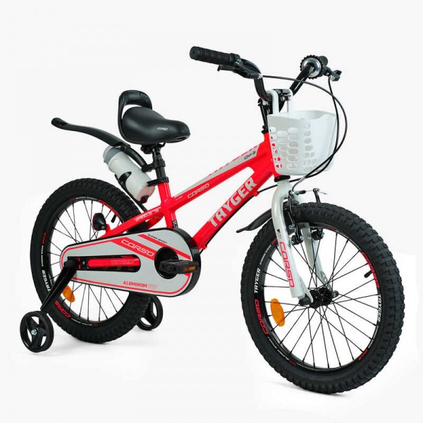 Дитячий велосипед 16 дюймів для хлопчика 5-7 років CORSO TAYGER TG-15874 червоний