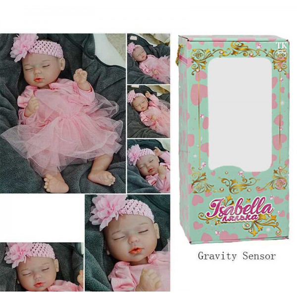 Пупс QM 24076 (12) "TK Group", функціональний, висота: 42 см, гумовий, пустушка, пляшечка, памперс, пов’язка на голову, в коробці