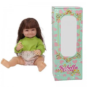 Лялька QM 24038-3 (12) "TK Group", висота: 50 см, гумова, імітація скляних очей, пустушка, пляшечка, памперс, в коробці