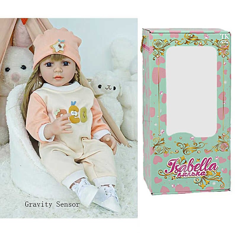 Лялька QM 24092 (12) "TK Group", функціональна, висота: 50 см, датчик руху, звуки: сміх, плач, засинає, гумова, імітація скляних очей, в коробці