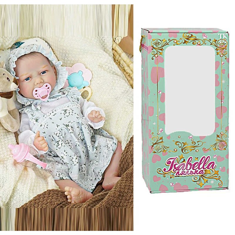 Пупс QM 24039 (12) "TK Group", функціональний, висота: 42 см, гумовий, пустушка, пляшечка, памперс, шапочка, в коробці