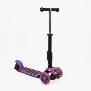 Самокат триколісний 44188-1 , Best Scooter, PU колеса, ПІДСВІЧУВАННЯ, в пакеті