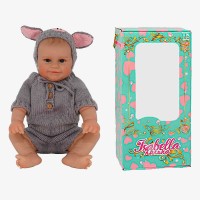 Пупс QM 24038 (12) "TK Group", функціональний, датчик руху, звуки: сміх, плач, засинає, висота: 45 см, гумовий, пустушка, пляшечка, памперс, шапочка