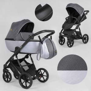 Детская коляска 2 в 1 Expander DEXO D-57115 цвет Onyx, водоотталкивающая ткань + эко-кожа