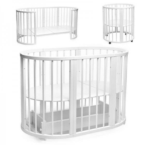 Ліжечко для новонародженних БУК "Обрій" колір - білий, без шухляди DS-8011