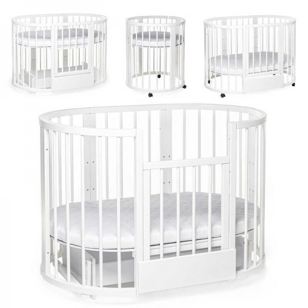 Ліжко для новонародженних БУК "Обрій" колір - білий, без шухляди + опускне DS-8011