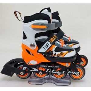 Ролики 64933-L Best Roller /розмір 38-42/ колір – ПОМАРАНЧЕВИЙ (6) колеса PU, ПЕРЕДНЄ КОЛЕСО СВІТЛО, d колес – 7 см, в сумці