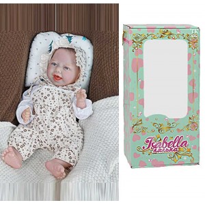 Пупс QM 24049 (12) "TK Group", функціональний, висота: 42 см, гумовий, пустушка, пляшечка, памперс, шапочка, в коробці