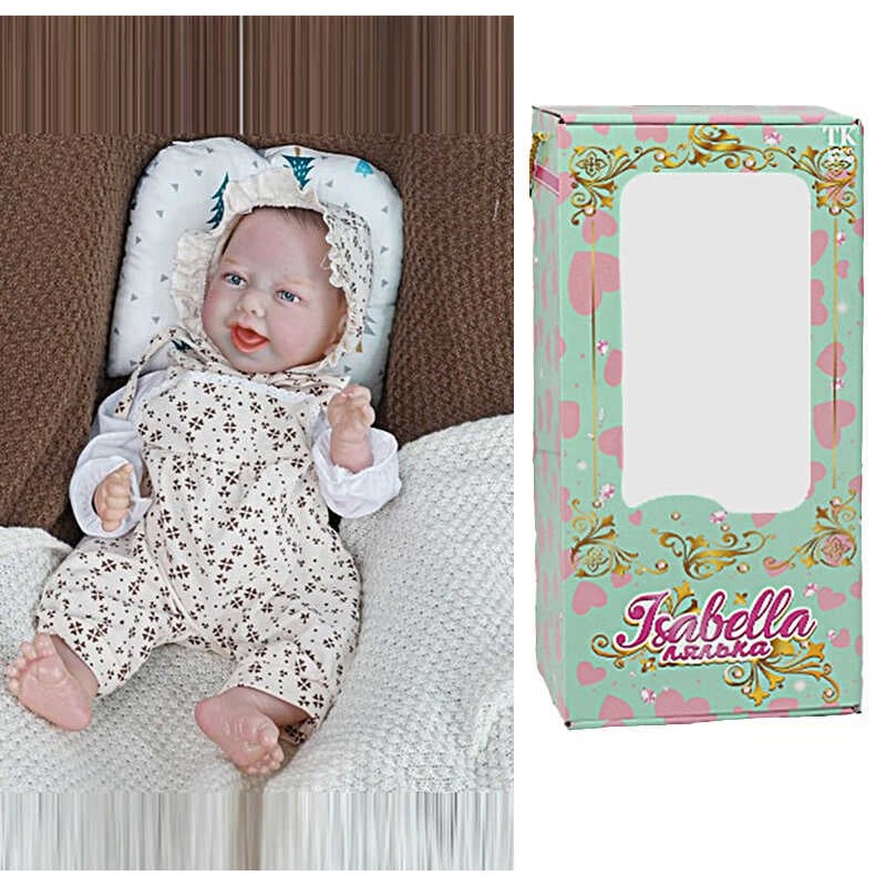 Пупс QM 24049 (12) "TK Group", функціональний, висота: 42 см, гумовий, пустушка, пляшечка, памперс, шапочка, в коробці