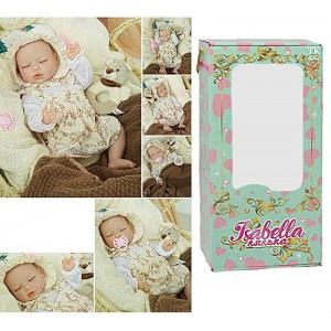 Пупс QM 24058 (12) "TK Group", функціональний, висота: 42 см, гумовий, пустушка, пляшечка, памперс, в коробці