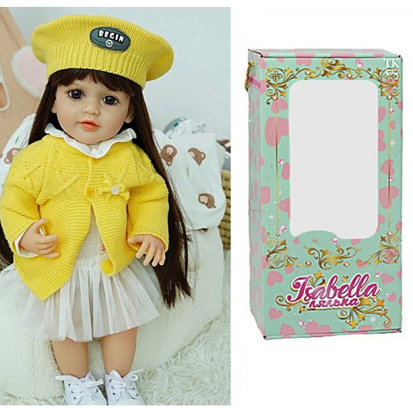 Лялька QM 24101 (12) "TK Group", висота: 50 см, гумова, імітація скляних очей, пустушка, пляшечка, памперс, капелюшок, взуття, в коробці