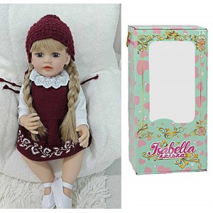 Лялька QM 24108 (12) "TK Group", висота: 50 см, гумова, імітація скляних очей, пустушка, пляшечка, памперс, капелюшок, взуття, в коробці