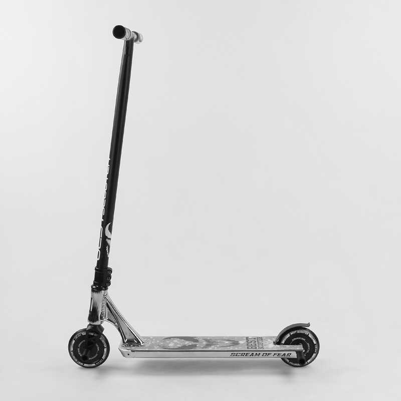 Самокат трюковый 65030 Best Scooter "SIMBIOTE" серебристый