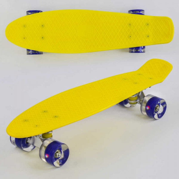 Скейт Пенні борд, колеса PU зі світлом, Best Board 1010 жовтий