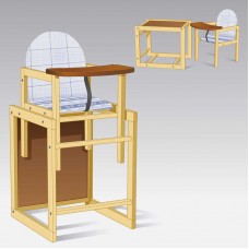 Стульчик для кормления малый №1119 ТМ "Мася" "Абстракция" серый