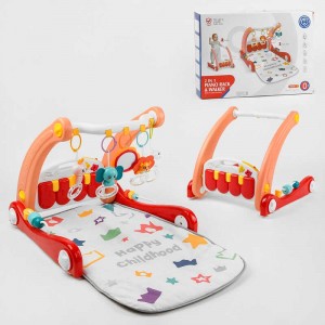 Ходунки 2в1, развивающий игровой музыкальный коврик, HE 0634