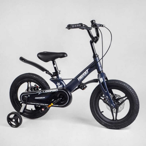 Велосипед дитячий на магнієвій рамі 14" дюймів Corso REVOLT MG-14032 синій