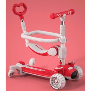 Самокат 5в1 "Skyper" J-08936 (6) колеса PU 125х40мм зі світлом, музика та підсвічування платформи, с ДОП. КОЛЕСАМИ, захисний бампер, в коробці