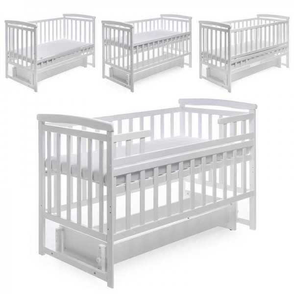 Ліжко для немовлят "Трансформер" колір - білий, без шухляди DS-1011