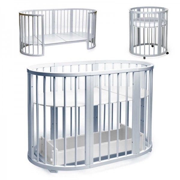 Ліжечко для новонародженних БУК "Обрій" колір - сірий, без шухляди DS-8031