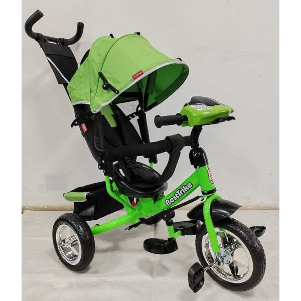 Дитячий триколісний велосипед Best Trike з музичною фарою та USB+Bluetooth 6588 / 68-945 зелений