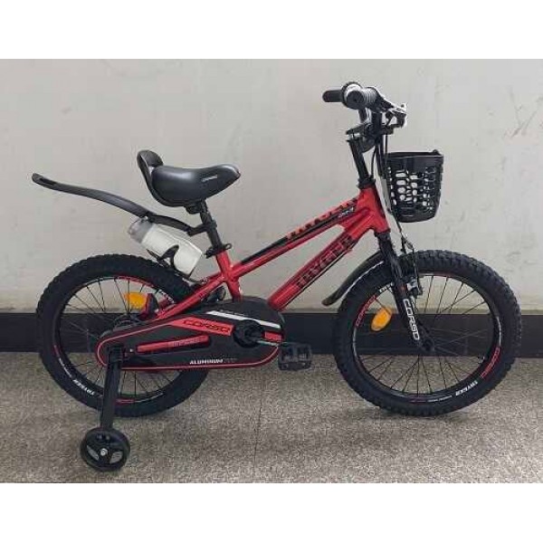 Велосипед 18 дюймів для дітей 6-8 років, алюмінієва рама, CORSO TAYGER TG-43922 червоний