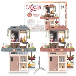 Кухня "Світ смачних пригод" TK-61324 (12) "TK Group", 2 кольори, вис. 63 см, 42 ел., пара, світло, звук, помп. подача води, продукти, в коробці, МІКС