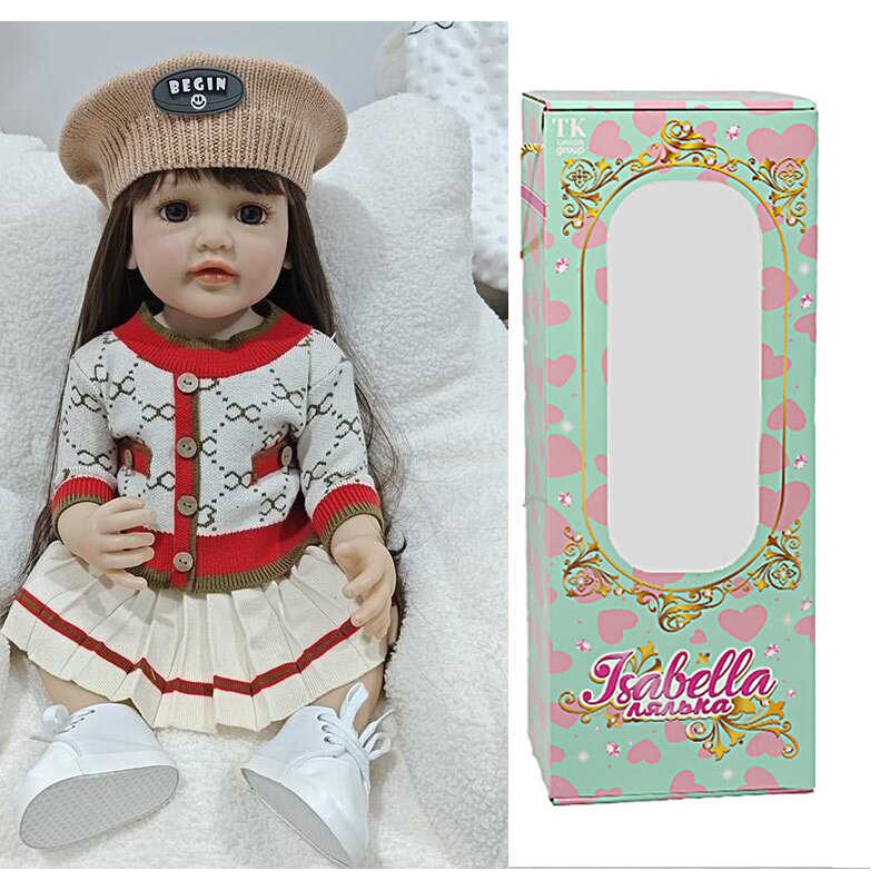 Лялька QM 24112 (12) "TK Group", висота: 50 см, гумова, імітація скляних очей, пустушка, пляшечка, памперс, взуття, капелюшок, в коробці