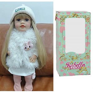 Лялька QM 24118 (12) "TK Group", висота: 50 см, гумова, імітація скляних очей, пустушка, пляшечка, памперс, капелюшок, шкарпетки, в коробці