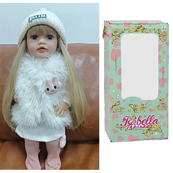 Лялька QM 24118 (12) "TK Group", висота: 50 см, гумова, імітація скляних очей, пустушка, пляшечка, памперс, капелюшок, шкарпетки, в коробці