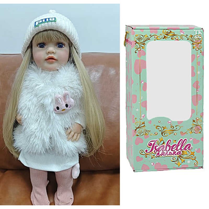 Лялька QM 24118 (12) "TK Group", висота: 50 см, гумова, імітація скляних очей, пустушка, пляшечка, памперс, капелюшок, шкарпетки, в коробці