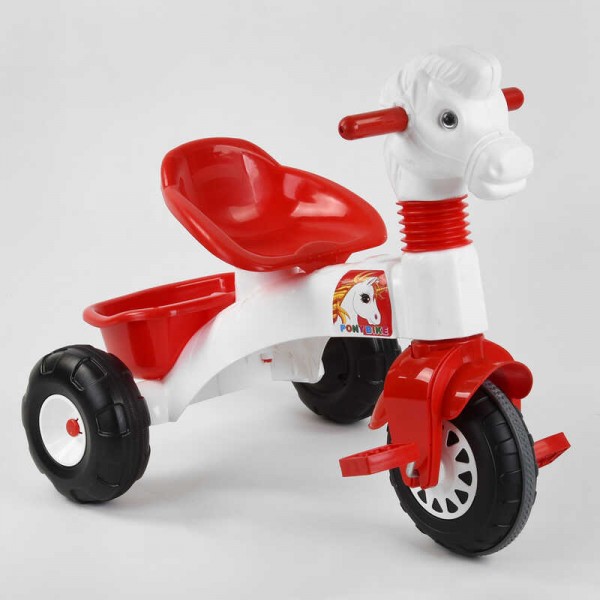 Велосипед триколісний пластиковий Pilsan 07-146 біло-червоний
