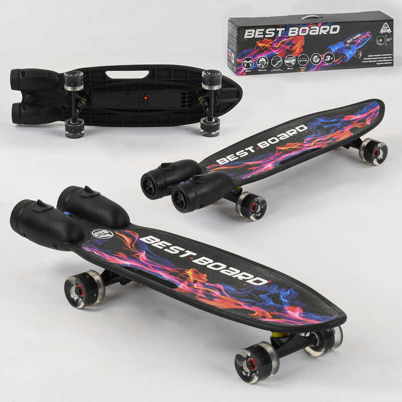 Скейтборд с музыкой и дымом Best Board S-00501 черный