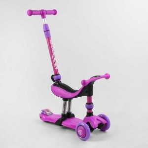 Самокат-велобіг 3в1 триколісний з ручкою Best Scooter BS-26566 фіолетовий 