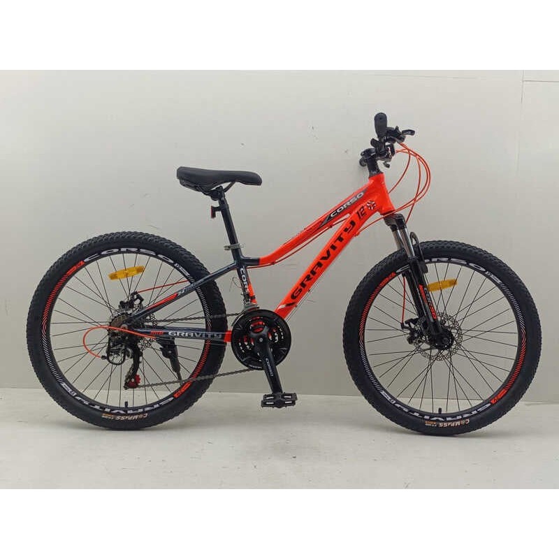 Велосипед спортивный 24" дюймов, рама 12" Corso Gravity GR-24005 (3*7s) красный