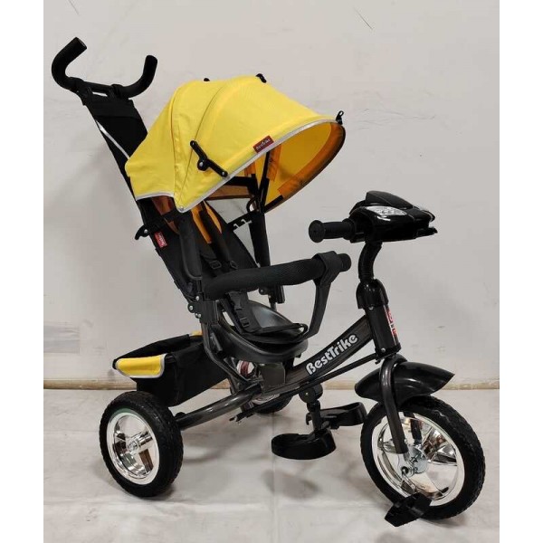 Дитячий триколісний велосипед Best Trike з музичною фарою та USB+Bluetooth 6588 / 69-584 жовтий