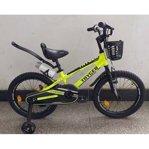 Велосипед 18 дюймів для дітей 6-8 років, алюмінієва рама, CORSO TAYGER TG-82159 салатовий