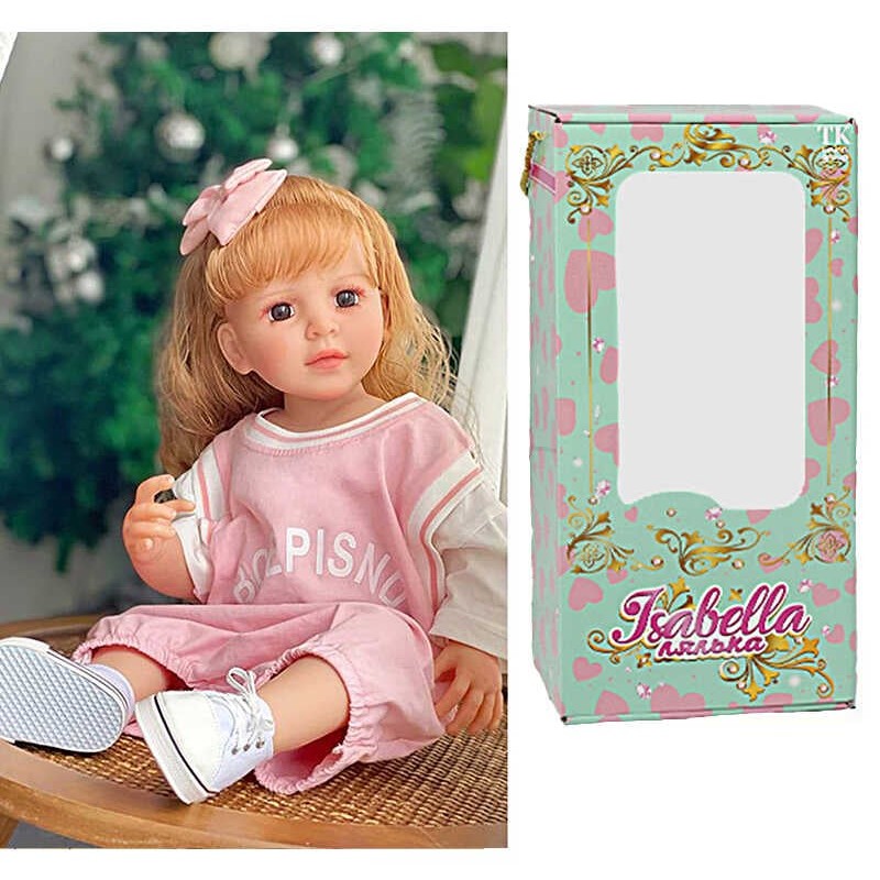 Лялька QM 102 (12) "TK Group", висота: 50 см, гумова, імітація скляних очей, пустушка, пляшечка, памперс, прикраса, взуття, в коробці