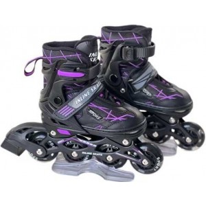 Детские раздвижные ролики для девочки, размер 39-43, 90082-L фиолетовый
