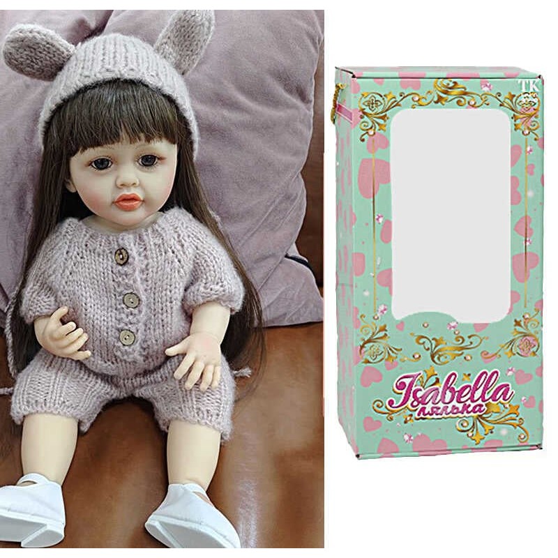 Лялька QM 24121 (12) "TK Group", висота: 50 см, гумова, імітація скляних очей, пустушка, пляшечка, памперс, капелюшок, взуття, в коробці