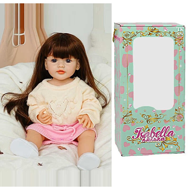 Лялька QM 88003 (12) "TK Group", висота: 50 см, гумова, імітація скляних очей, пустушка, пляшечка, памперс, взуття, в коробці