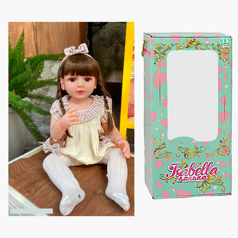 Лялька QM 117 (12) "TK Group", висота: 50 см, гумова, імітація скляних очей, пустушка, пляшечка, памперс, гетри, в коробці