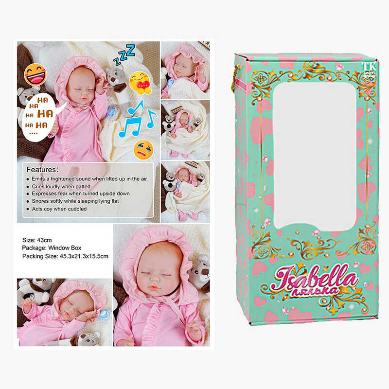 Пупс QM 240017 A (12) "TK Group", функціональний, датчик руху, звуки, висота: 42 см, гумовий, озвучені репліки англ. мовою, аксесуари, в коробці