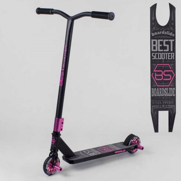 Самокат трюковий 52650 Best Scooter (1) пеґи, алюмінієвий диск і дека, колеса PU, d=110 мм, ширина керма — 52 см, В ПАКЕТІ Самокат трюковий 52650 Best Scooter (1) пеґи, алюмінієвий диск і дека, колеса PU, d=110 мм, ширина керма — 52 см, В ПАКЕТІ