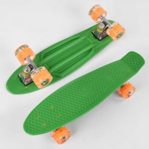 Скейт Пенни борд, колеса PU со светом, Best Board 1705 зеленый